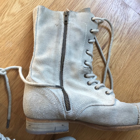 RARE FIND cream All Saints combat boots - Picture 3 of 10